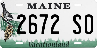ME license plate 2672SO