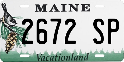 ME license plate 2672SP