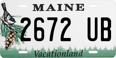 ME license plate 2672UB