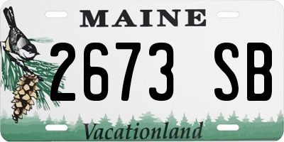 ME license plate 2673SB