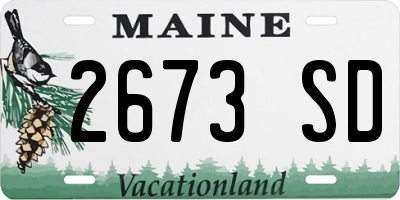 ME license plate 2673SD