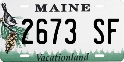 ME license plate 2673SF