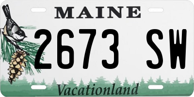 ME license plate 2673SW