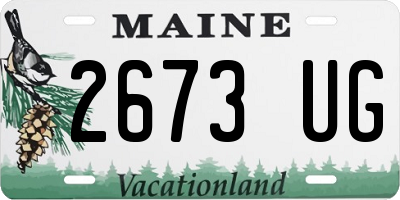 ME license plate 2673UG