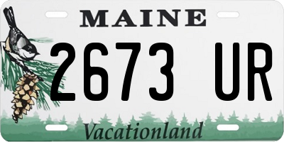 ME license plate 2673UR