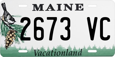 ME license plate 2673VC