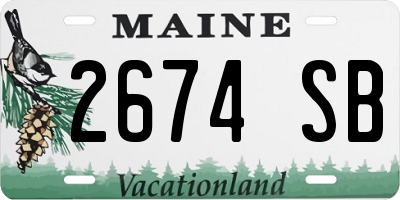 ME license plate 2674SB