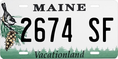 ME license plate 2674SF