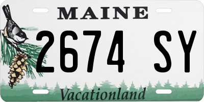 ME license plate 2674SY