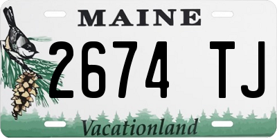ME license plate 2674TJ
