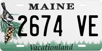 ME license plate 2674VE