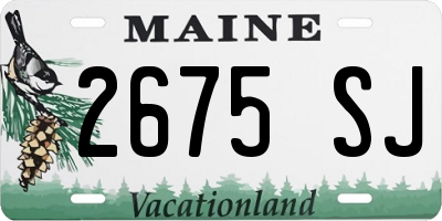ME license plate 2675SJ