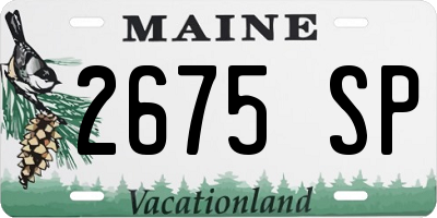 ME license plate 2675SP