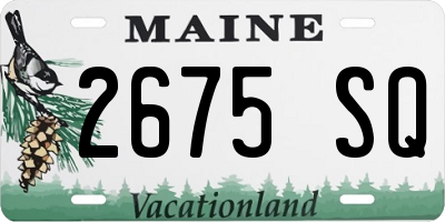 ME license plate 2675SQ