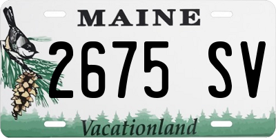 ME license plate 2675SV