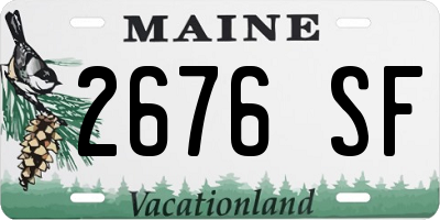 ME license plate 2676SF