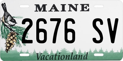 ME license plate 2676SV