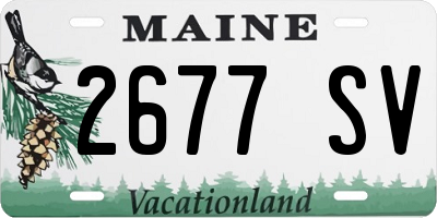 ME license plate 2677SV