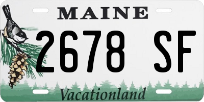 ME license plate 2678SF