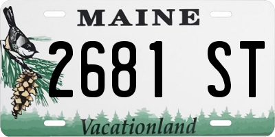 ME license plate 2681ST