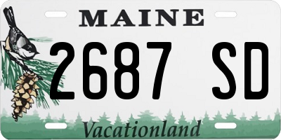 ME license plate 2687SD