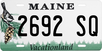 ME license plate 2692SQ