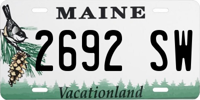 ME license plate 2692SW