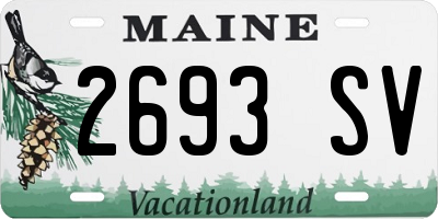 ME license plate 2693SV