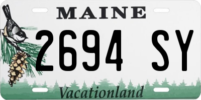 ME license plate 2694SY