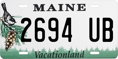 ME license plate 2694UB