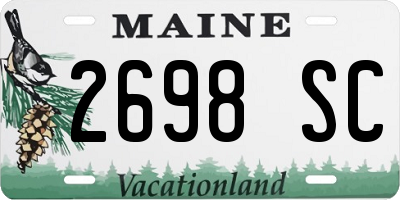 ME license plate 2698SC