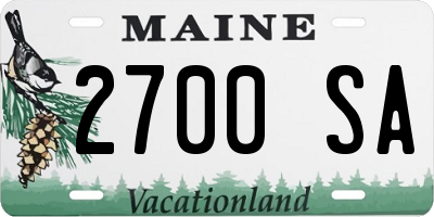 ME license plate 2700SA