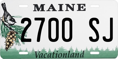 ME license plate 2700SJ