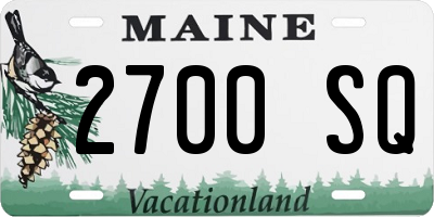 ME license plate 2700SQ