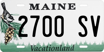 ME license plate 2700SV