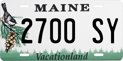 ME license plate 2700SY
