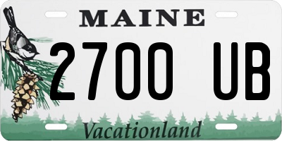ME license plate 2700UB