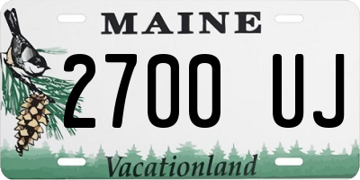ME license plate 2700UJ