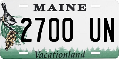 ME license plate 2700UN
