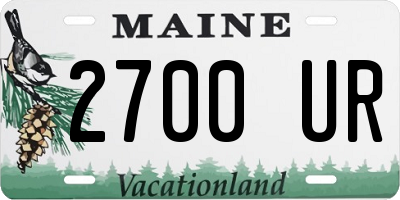 ME license plate 2700UR