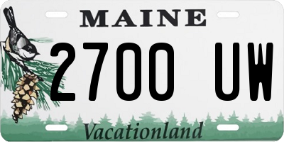 ME license plate 2700UW