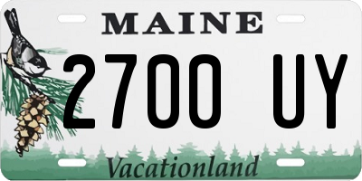 ME license plate 2700UY