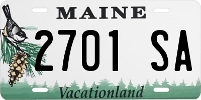 ME license plate 2701SA