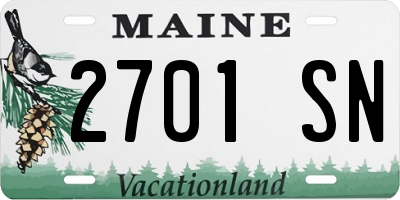 ME license plate 2701SN