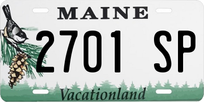 ME license plate 2701SP