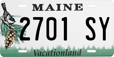 ME license plate 2701SY