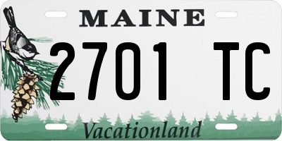 ME license plate 2701TC