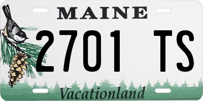 ME license plate 2701TS