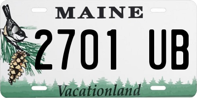 ME license plate 2701UB