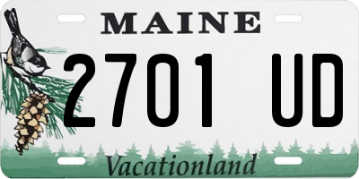 ME license plate 2701UD